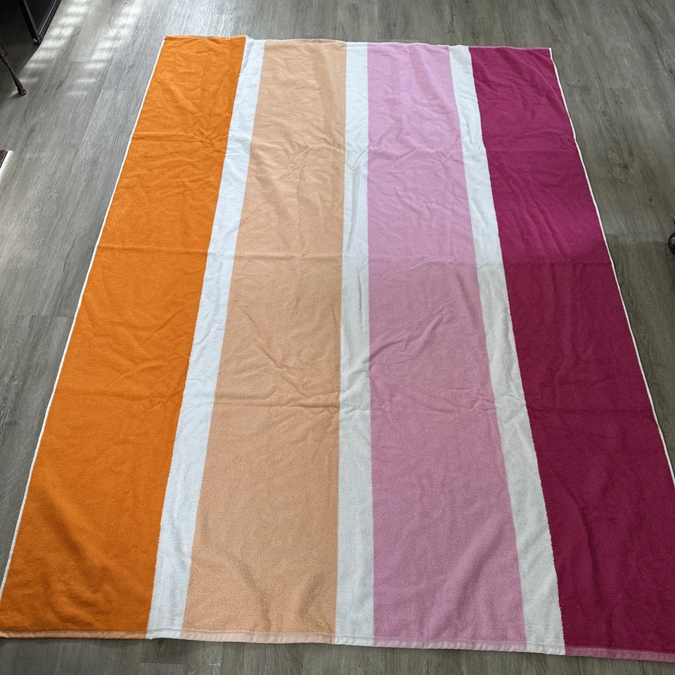 Toalla de Playa Lands End 75x54 Rayas Brasil 100% Algodón NUEVA Foto 3 de 4