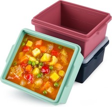 Silicone Soup Freezer Molds W/ Lids 2 Cup Extra Large Ice Cube Tray Meal Prep