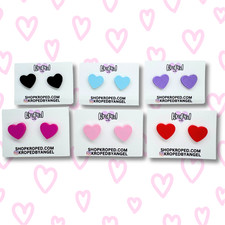 Heart Stud Earrings 3D Printed Girly Surgical Steel Jewelry