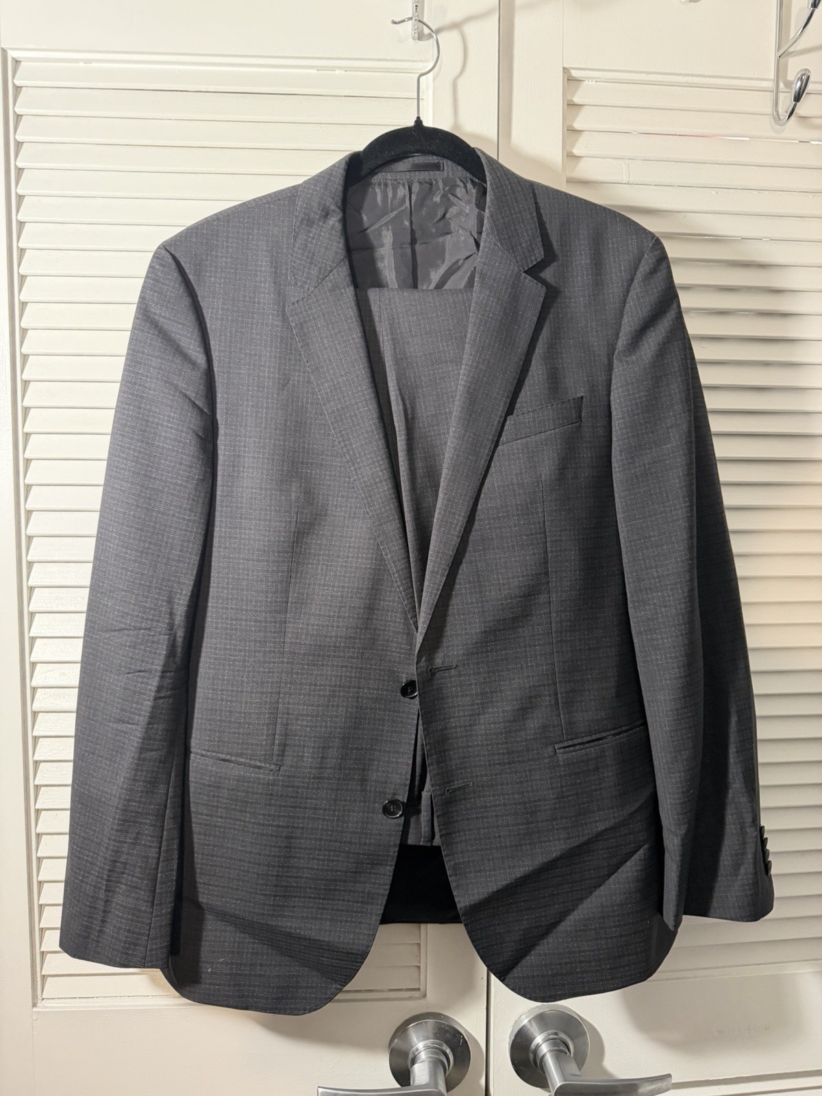 Men's Gray 2 Piece Suit Single-Breasted Notch Lapel Two-Button