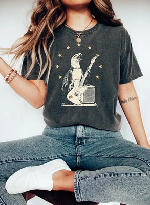 Patriotic Eagle Guitar Player Comfort Tee Shirt