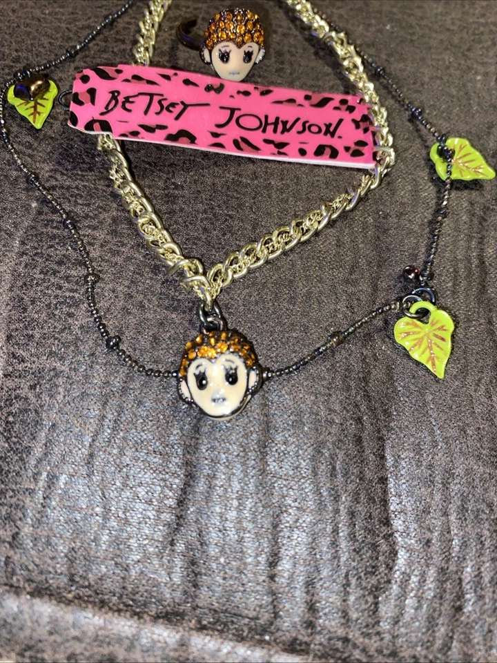 Pulsera de Tobillo Mono Betsey Johnson con Anillo de Puntera Retirada Nueva Foto 2 de 4