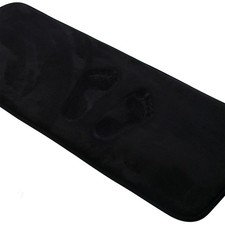 Black Bath Mat Runner Long Narrow Bathroom Rug Memory Foam Wash 16x47 Inch