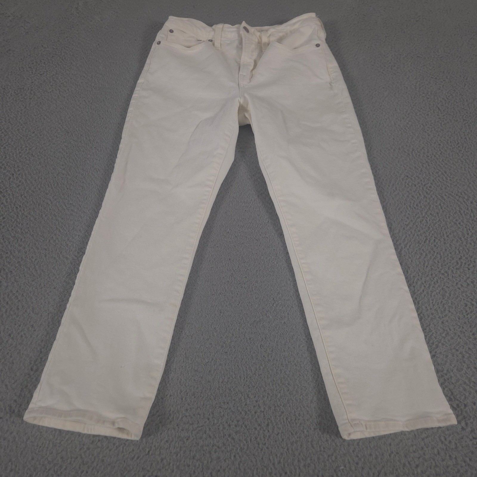 Madewell Jeans Womens 27 Petite White The Perfect Vintage Straight Leg Stretch