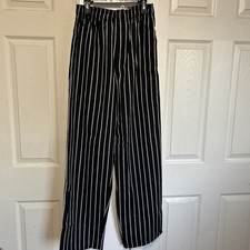 Chef Pants Black white stripe XSmall NEW Kitchen Baggy