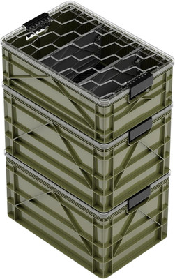 Crate Pro Pack - 2 Full-Size & 1 Half-Size Heavy Duty Stackable Storage Bins, To