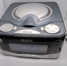 RCA RP4803E CD Clock Radio Dual Alarm AM/FM Multi-Color Display Silver/Black