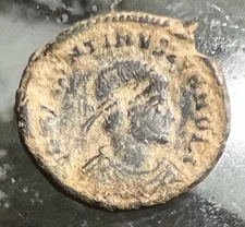 PROVINCIAL ROMAN EMPIRE VALENTINIAN I 364-378 AD BRONZE COIN w/DESCRIPTION CARD