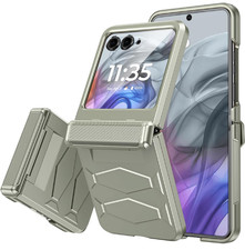 Vizvera for Motorola Razr 2024 Case with Hinge Cover, Built-in Screen Protector