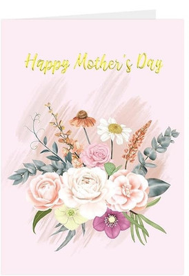 Happy Mother's  Day  Greeting Card -Blank Inside & Sticker 5'' x 7.2''