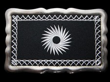 LF23121 VINTAGE 1970s  SPIRAL SPERE AND PATTERN DESIGN  FASHION BELT BUCKLE