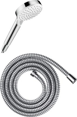 Hansgrohe Handbrause Crometta Vario weiß/Chrom, mit 175 cm Brauseschlauch