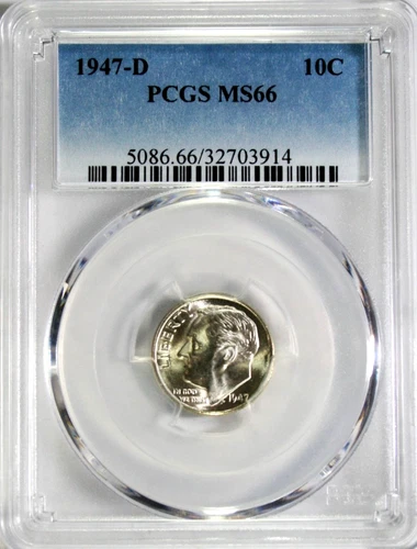 1947-D Roosevelt Dime PCGS MS66   #GA6-14 "90% Silver"
