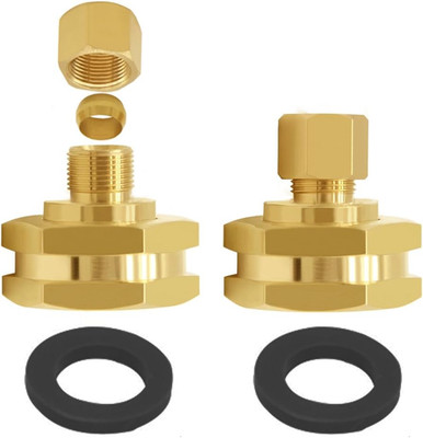 2PCS Brass 3/4'' GHT Female Garden Hose Thread to 3/8'' OD Compression Tubing Adap