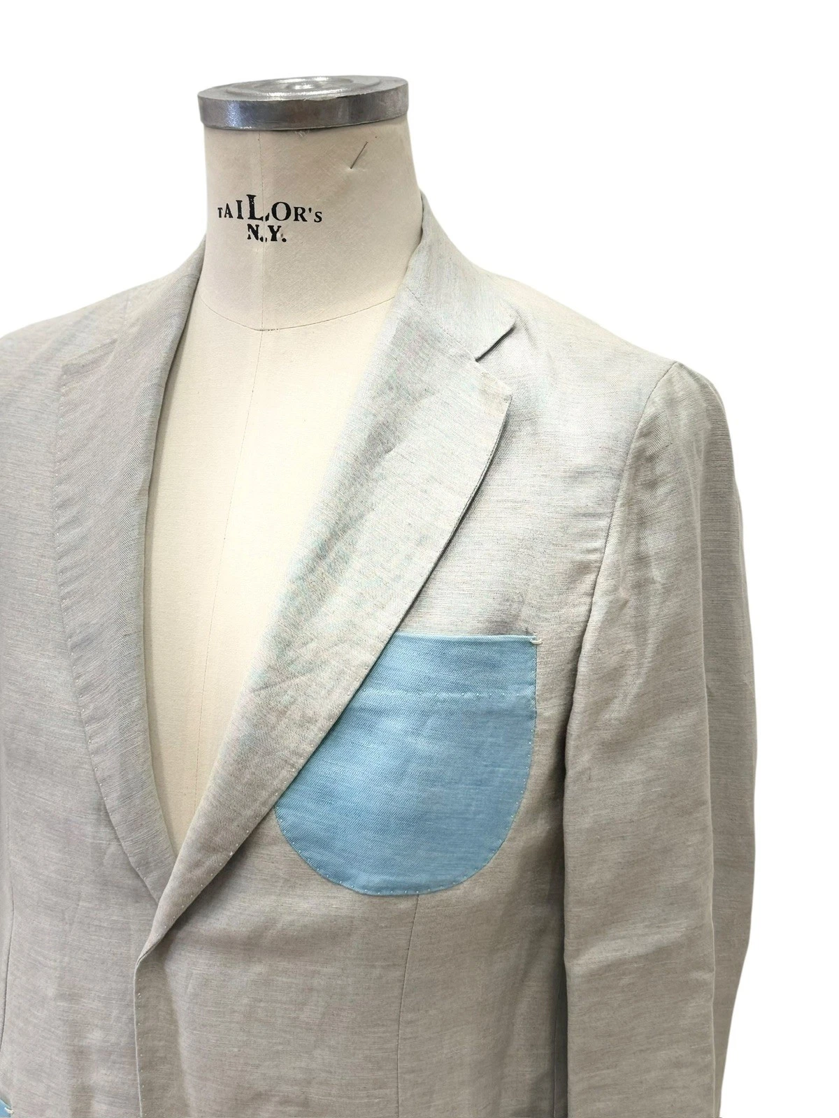 G. Inglese Jacket For Man light grey Single Breasted With 3 Pockets in contrast image 8