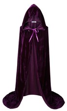 VGLOOK Unisex Adults Hooded Cloak Velvet Cape for Halloween Large, Purple