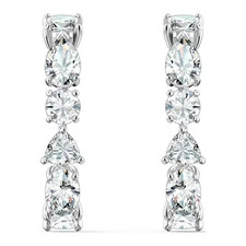 Swarovski Women's Cuff Earrings Rhodium Plated and White Stones Tennis 5563322