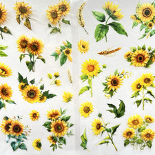 Sunflower Stickers 6 Sheets Summer Junk Journal Collage Planner Scrapbooking