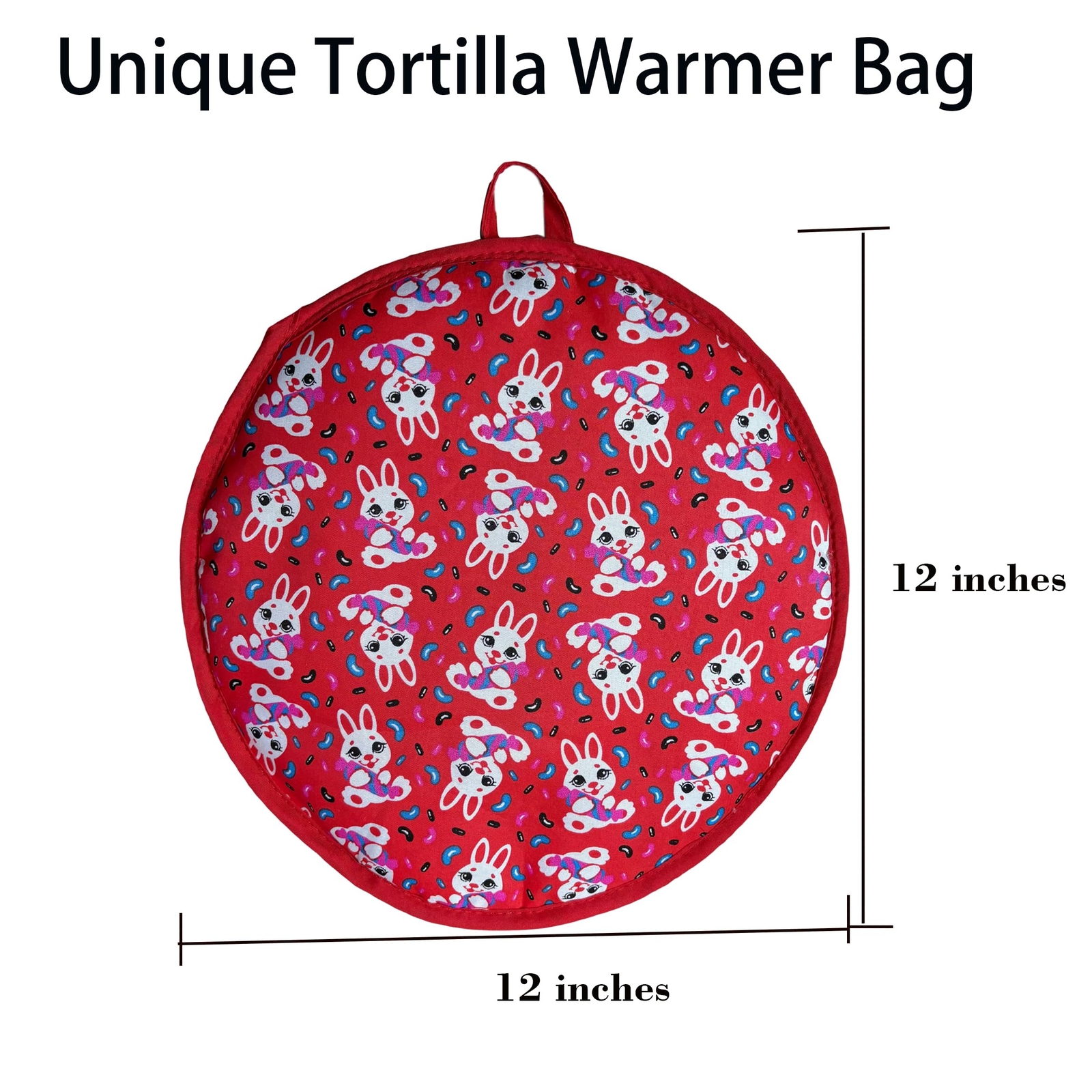 12 Inch Tortilla Warmer Bag Insulated Cloth Pouch for Tortillas Tacos Naan & ...