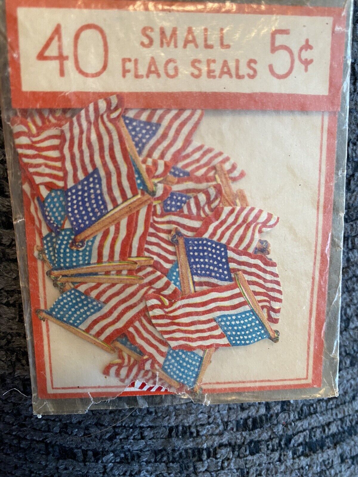 Vintage 45 至上 Tiny Dennison American Gummed Packaging Original Flag 最大84%OFFクーポン Seals