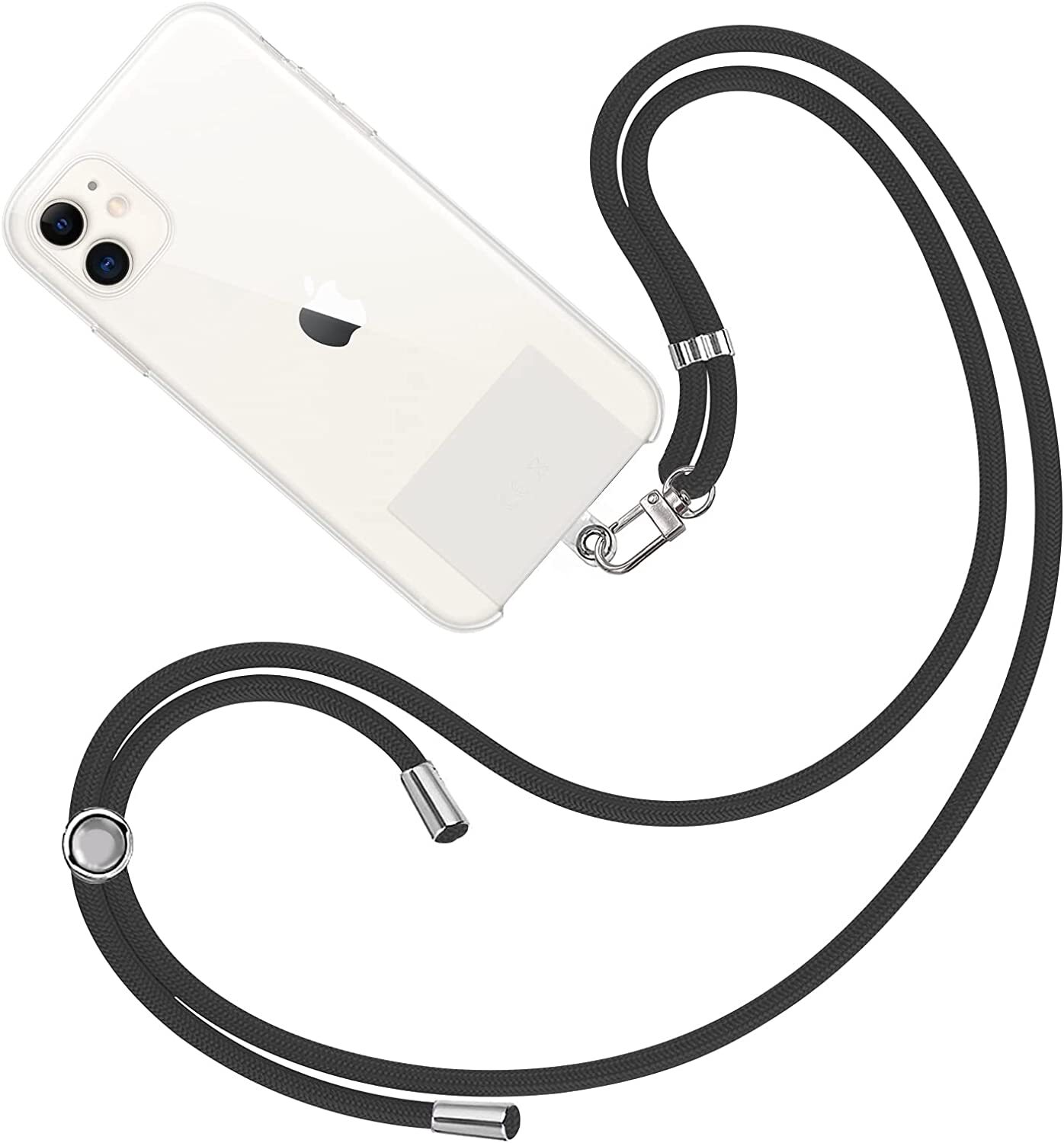 Cuerda para Funda Carcasa de Móvil Adaptador Universal Cordón Colgante Negro