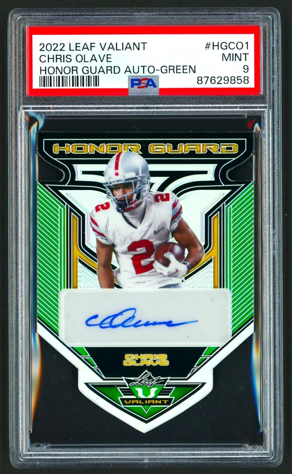 Chris Olave Leaf Valiant Honor Guard Autographs #HGCO1 Green