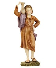 PERSONAGGIO CON ANFORA PER PRESEPE DA CM 30 IN MARMO RESINA PRODUZIONE ITALIANA 