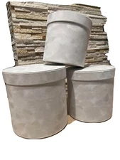 Cylinder  round velvet  Flower Box,  Set of 3 pcs, with Lids 