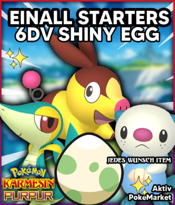 EINALL STARTERS EGGS   SHINY 6DV   Pokemon Karmesin und Purpur Lvl 1