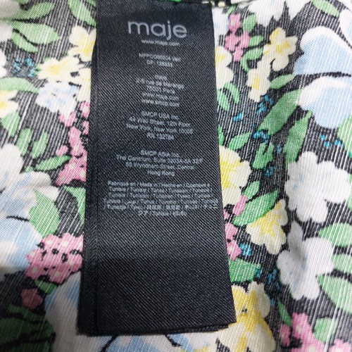 Maje Camisole Size UK 8 Black Floral Lace Trim Top Parisian Boho Strappy New - Picture 6 of 8