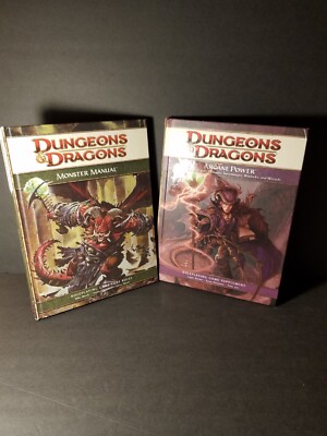 DUNGEONS AND DRAGONS 4TH ED MONSTER MANUAL & ARCANE POWER HARDCOVER LOT