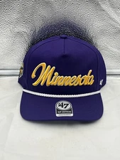 Minnesota Vikings NFL '47 Brand Purple Rope Script Hitch Snapback Adjustable Hat