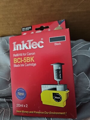 INKTEC REFILL KIT 4 Canon PRINTERS  BLACK BKl-8445B Brand NEW SEALED