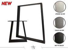 'Trapezium' Style Set of 2 Steel Table -Desk - Bench Legs -Powder Coated Hairpin