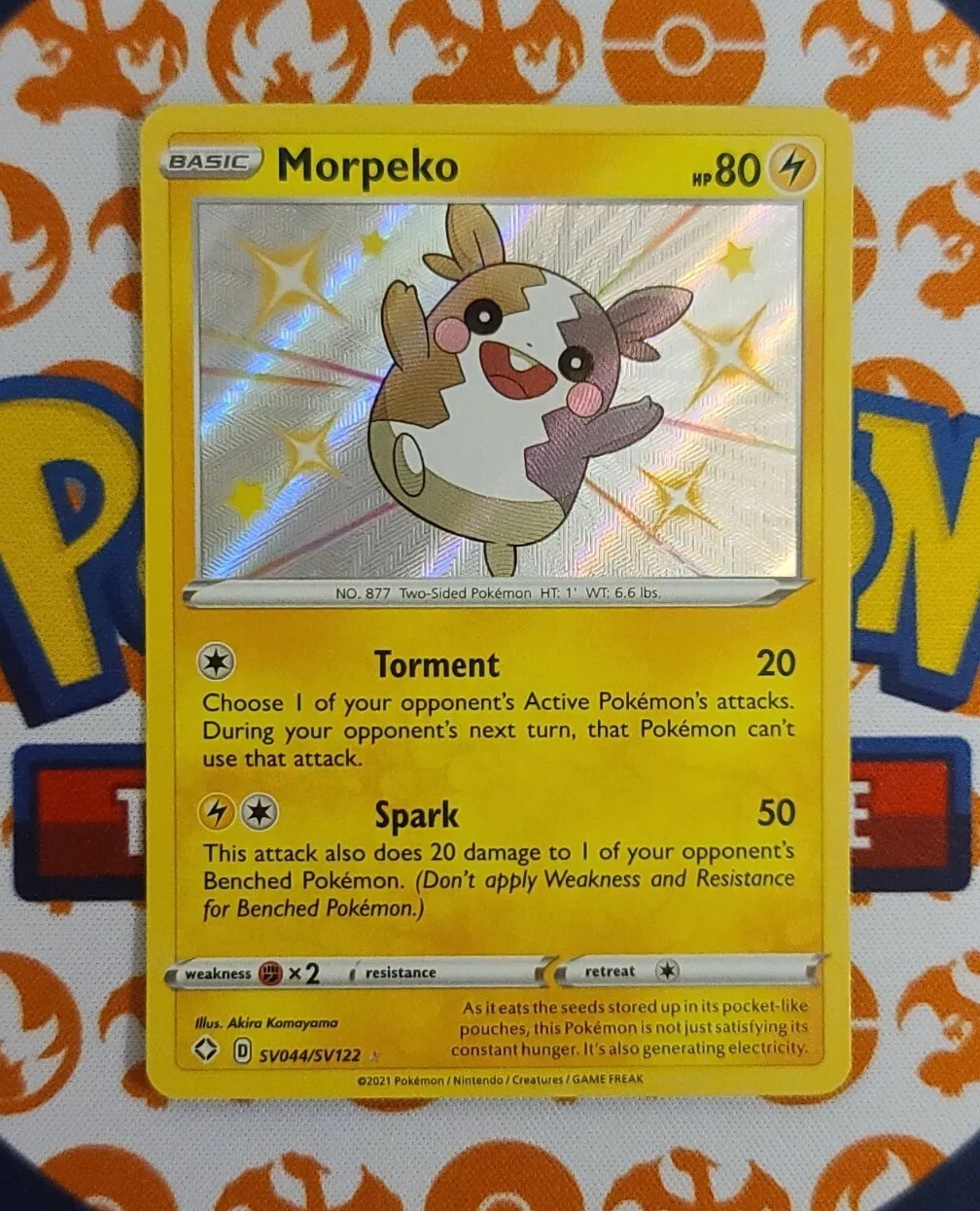 Morpeko SV044/SV122 NM Shiny Holo Rare Shining Fates Pokemon Card Near Mint
