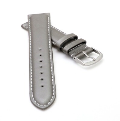 Feines französisches Softlederband Modell Berlin silber-grau 20 mm