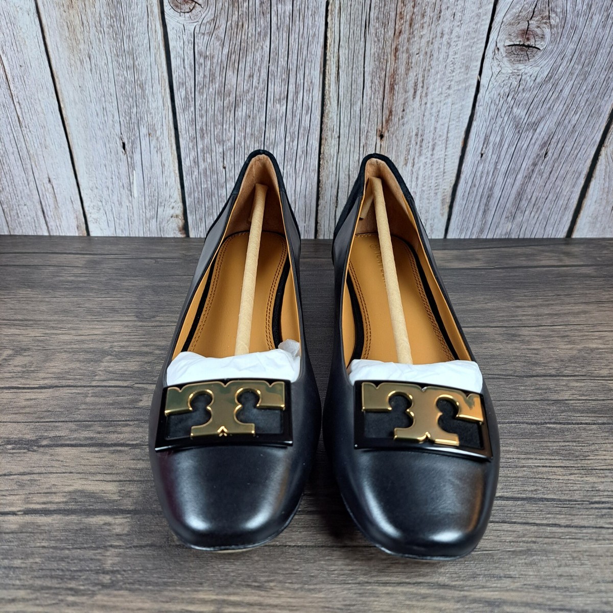 Tory Burch GiGi 20mm Round Toe Flat Calf Leather Silk Suede