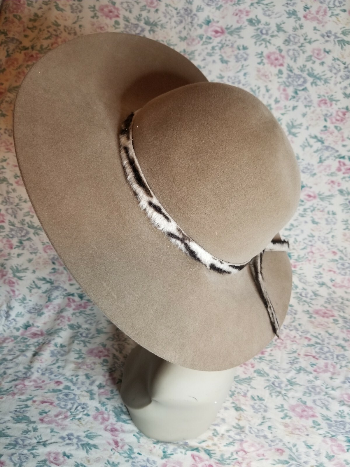 Elegant Jeanne Marie by Kathy Jeanne Tan Floral Women\'s Straw Hat Vintage Hats for Women,Pillbox Hats & Cloches - Unique Vintage main image 2