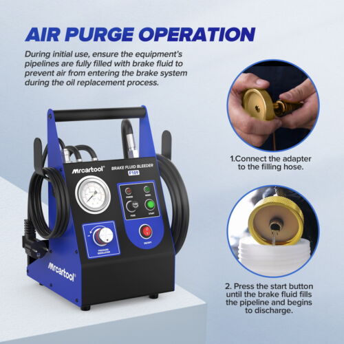 Electric Brake Fluid Bleeder Brake Pressure Bleeder Bleeding Kit Oil Exchanger - Bild 5 von 17