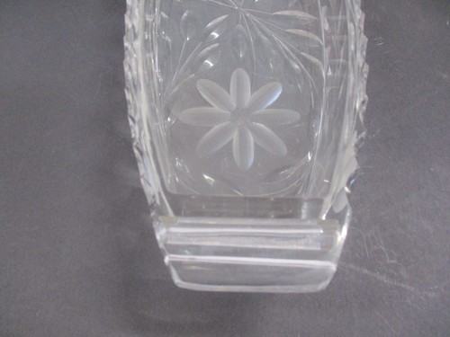Vintage Cut Etched Glass Floral Serving Tray - Picture 4 of 8