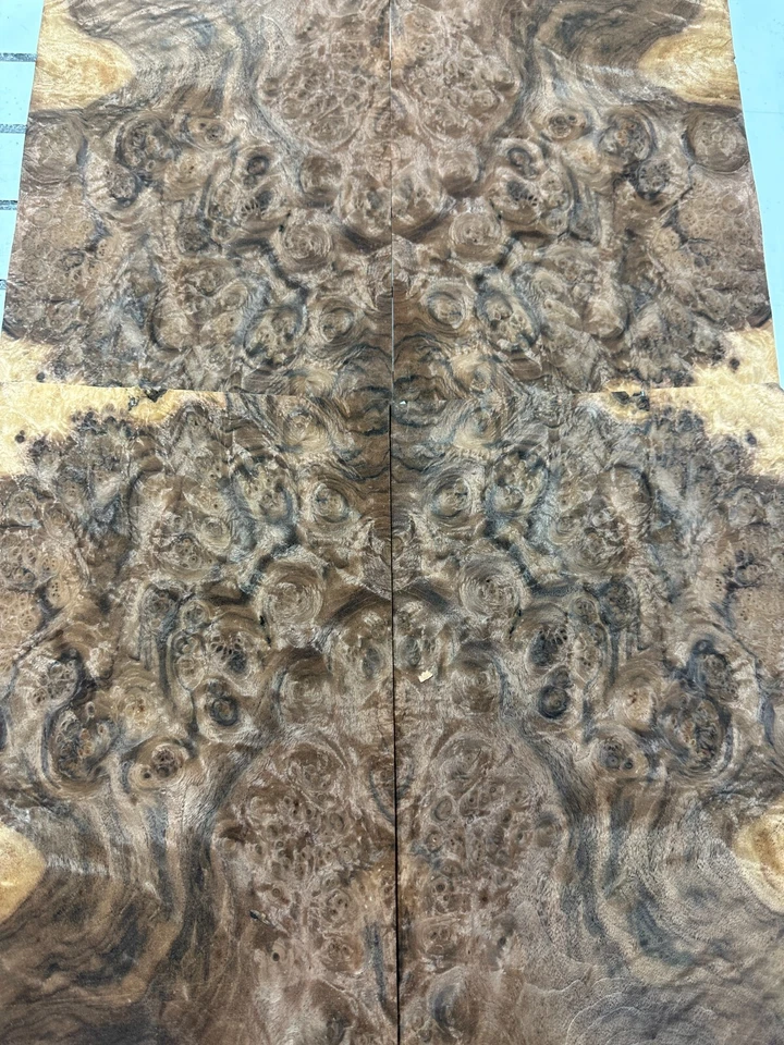 Chapa de madera cruda de nogal burl 2 hojas 13"" x 8"" 48L Foto 2 de 4