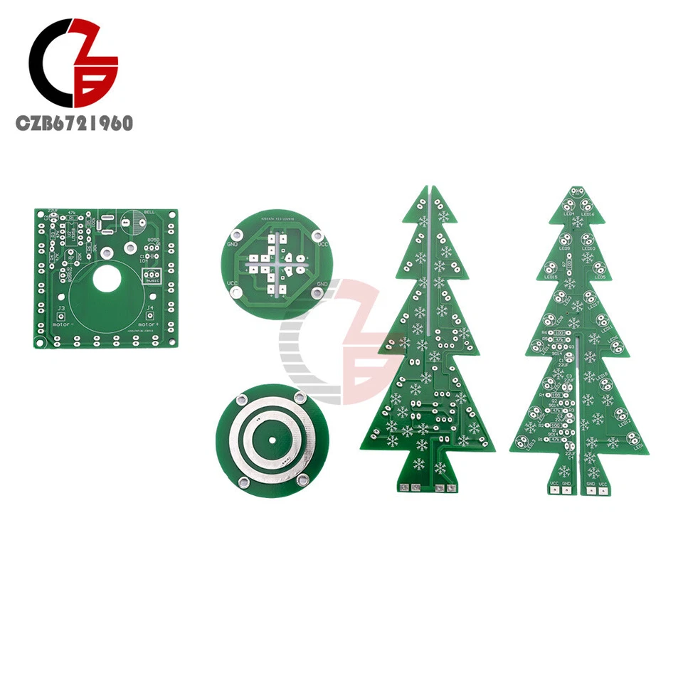 Rotating Colorful Music Christmas Tree LED Water Lamp Light Electronic DIY Kit - Image 4 of 4