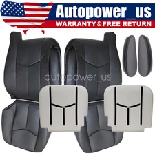 8X For 2003-2006 GMC Sierra Front Replacement Seat Cover & Foam Cushion Black