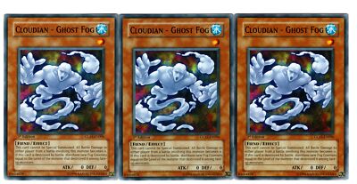 Yugioh- 3X Cloudian - Ghost Fog - Common - 1st Edition - GLAS-EN006 - Near Mint