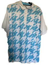 Slazenger Golf Polo Tee Shirt Unisex White and Blue Size Large