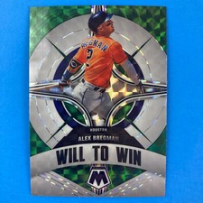 Alex Bregman 2022 Panini Mosaic Will To Win Green Prizm Insert #7 Houston Astros