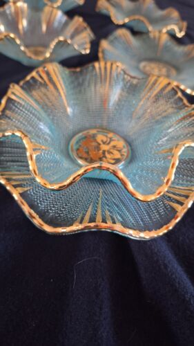 3 Sets venezianisches Glas appliziert Set 3 Teller und kleine Schalen Mid Century - Bild 4 von 6
