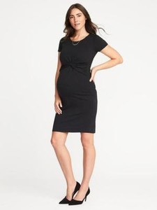 navy twist front dress