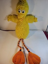 RARE Vintage 90s Sesame Street Knit Big Bird Plush Stuffed Animal 24"
