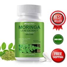 Moringa Oleifera Leaf Organic Extract 5,000mg Serving 100% Pure 60 Capsules